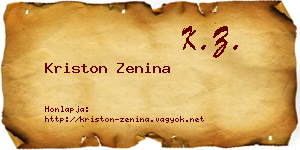 Kriston Zenina névjegykártya